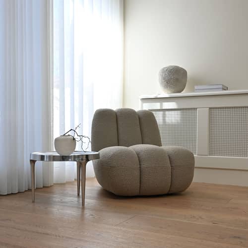 Phantom Low Coffee table metal silver / Ø 50 x H 35 cm - 101 COPENHAGEN - Ø 50 x H 35 cm / Chromed - Moulded aluminium