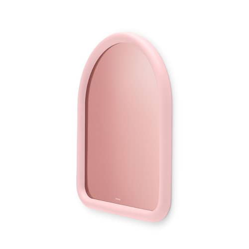 Miroir mural Mirage rose Dome / Verre coloré - L 60 x H 73,5 cm - Fatboy - Rose pastel - Polyuréthane, Verre coloré