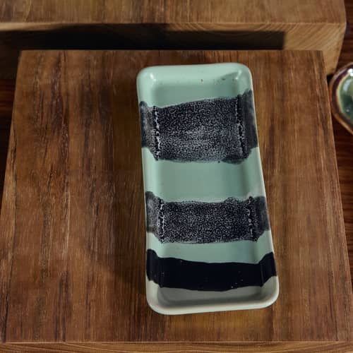 Piatto da dessert 70s ceramics ceramica verde / 7,7 x 18 cm - HK LIVING - Il fiume - Gres smaltato