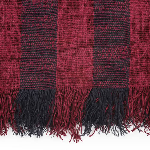 Plaid Band rouge / 160 x 200 cm - Lin & coton - Tom Dixon - Rouge & noir - Coton, Lin