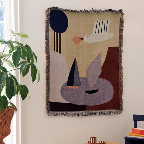 Plaid enfant Bird Tapestry / Tapisserie murale - 80 x 110 cm / Coton - Ferm Living - Multicolore - Coton