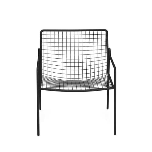 Poltrona bassa impilabile Rio R50 metallo nero / Metallo - Emu - Nero - Acciaio