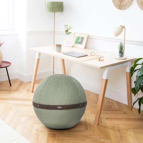 Pouf Côtelé XL vert / Ergonomique - Ø 65 cm / Velours côtelé - BLOON PARIS - Sauge - PVC, Velours côtelé