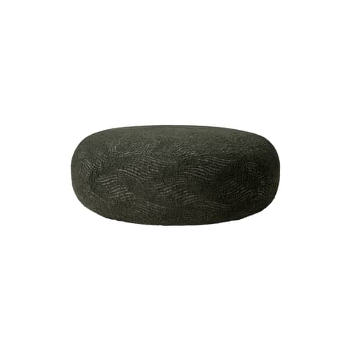 Sitzkissen Orb textil grün / Ø 92 cm – Jacquard-Schlingenpol - Ethnicraft - Jacquard-Schlingenpol-Gewebe / Waldgrün - High Density-Schaum, Jacquard-Bouclé-Stoff