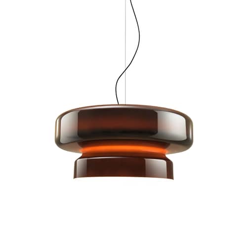 Suspension Bohemia LED plastique orange / Ø 84 cm - Marset - Ambre - Polycarbonate