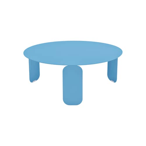 Table basse Bebop métal bleu / Ø 80 x H 32 cm - Fermob - Bleu Maya - Acier, Aluminium