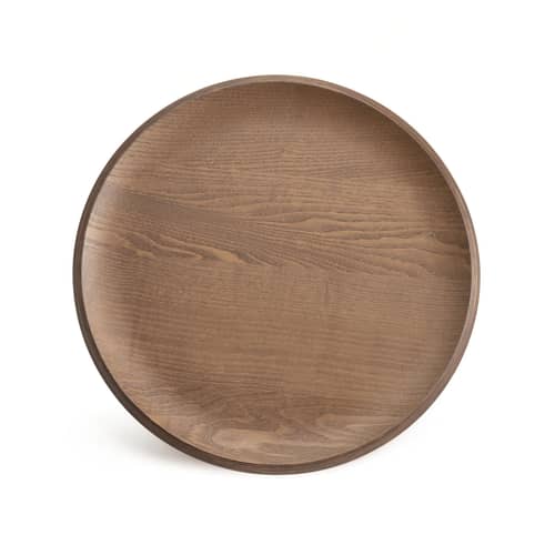 Table d\'appoint AL WOOD / Bois moulé - Ø 40 x H 45,5 cm - Kartell - Bois foncé / Noir - Acier verni, Contreplaqué de hêtre