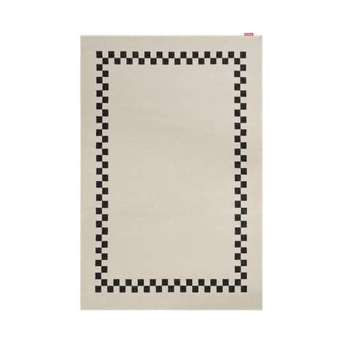 Tapis d\'extérieur Carpretty Petit / 230 x 160 cm - Fatboy - Check Border / Crème & anthracite - Polypropylène tissé