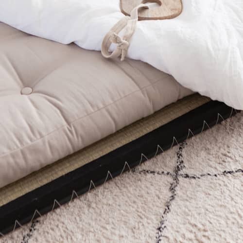 Tatami Mat fibre / 90 x 200 cm - KARUP DESIGN - Naturel & noir - Coton, Jonc tissé, Paille de riz