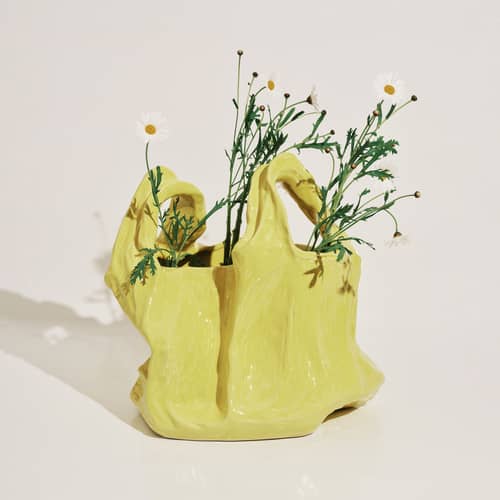 Vase Gala Large keramik gelb - Serax - Gelb - emailliertes Porzellan