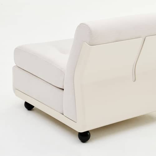 Divano destro Amanta tessuto bianco / Modulare - L 158,5 cm / Riedizione 1966, Mario Bellini - Hay - Ecru (tessuto) - ABS riciclato, Espanso, Tessuto