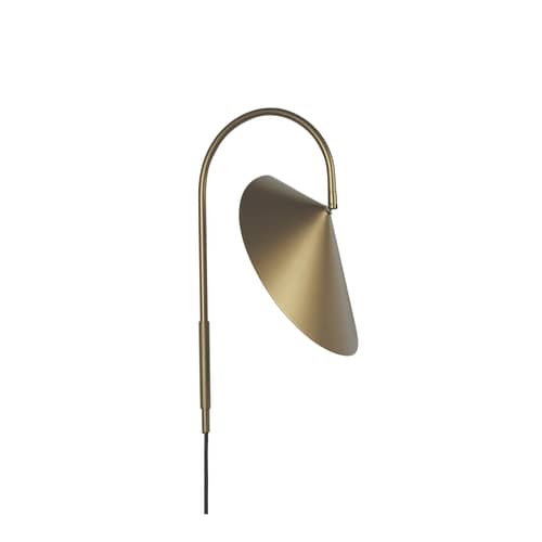 Wandleuchte mit Stromkabel Arum Swivel metall gold / H 47 cm - Drehbar - Ferm Living - Bronzefarben - Aluminium, Eisen