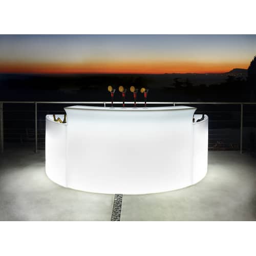 Bar lumineux Break Bar plastique blanc / L 175 cm - Slide - Blanc - Polyéthylène recyclable rotomoulé