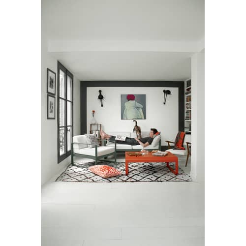 Gartensofa 2-Sitzer Bellevie metall textil grün 2-Sitzer / L 160 cm - weißer Stoff - Fermob - Kaktus - lackiertes Aluminium, Polyacryl-Gewebe, Schaumstoff