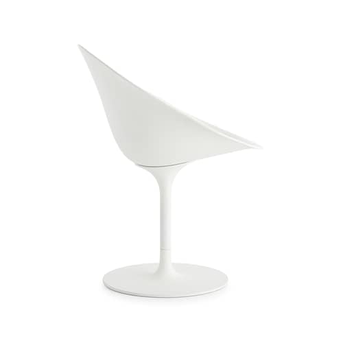 Drehsessel Ero/S/ plastikmaterial weiß / Soft-Touch-Oberfläche - Kartell - Weiß mattiert (Soft-Touch) - bemaltes Polykarbonat, Gegossenes Aluminium