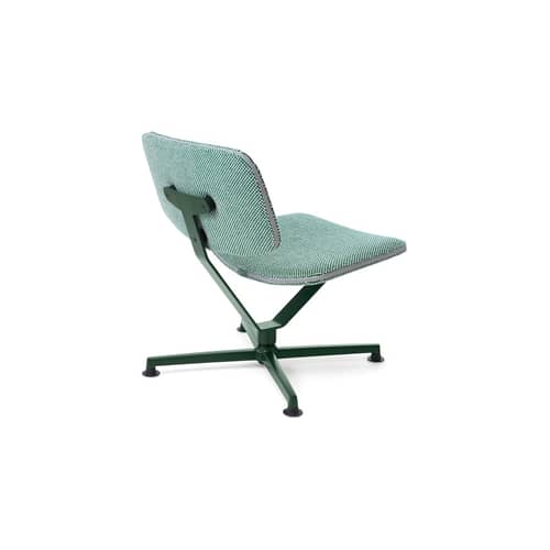 Fauteuil pivotant Arba / Tissu - Bouroullec, 2024 - raawii - Vert (tissu Sisu 0805) / Base vert foncé - Acier, Aluminium, Contreplaqué, Mousse, Tissu Kvadrat