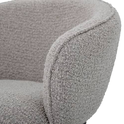 Fauteuil rembourré Cortone tissu gris - Bloomingville - Gris clair - Contreplaqué, Fer, Polyester