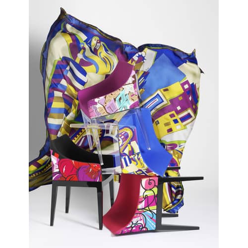 Poltrona imbottita Madame tessuto multicolore By Emilio Pucci Kartell