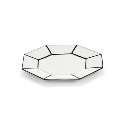 Glasteller Carte Blanche keramik weiß / Set von 2 - Ø 18.5 cm - Serax - Weiß & Schwarz - Porzellan