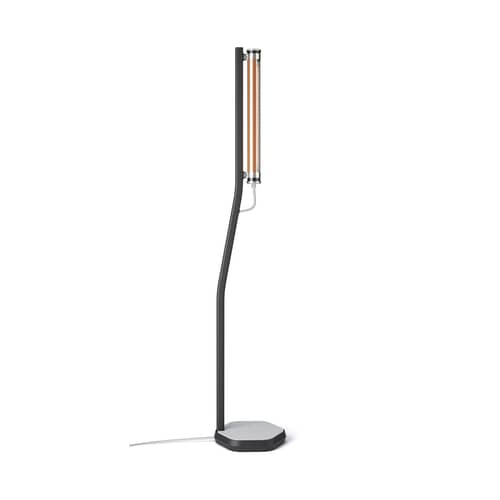 Lampada da terra da esterno Bodom LED metallo nero / Interno-esterno - H 205 cm - SAMMODE STUDIO - Doghe in Rame / Pole in Nero - Acciaio inossidabile, Alluminio anodizzato tinto, Alluminio laccato, Calcestruzzo, policarbonato