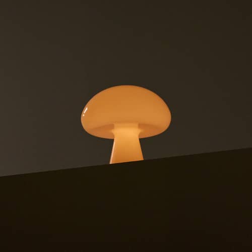 Lampe extérieur sans fil rechargeable Obello LED verre jaune / Bill Curry, 1971 - Gubi - Jaune tendre - Verre soufflé bouche