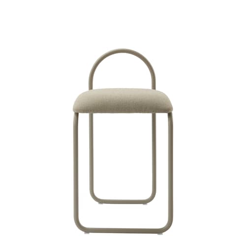 Angui Padded chair textile beige / Recycled polyester - AYTM - Taupe (recycled polyester) - Foam, Lacquered steel, Recycled polyester