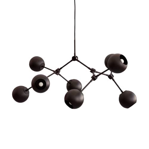 Suspension Drop Globe Mini métal noir / 95 x 70 x H 55 cm - 101 COPENHAGEN - Noir brûlé - Fer