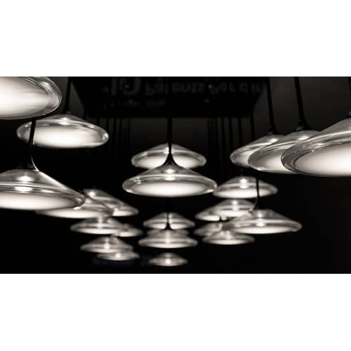 Suspension Orsa LED verre transparent / Ø 21 cm / Seconde vie - Artemide - Ø 21 cm / Transparent & noir - Métal laqué, Méthacrylate, Verre moulé
