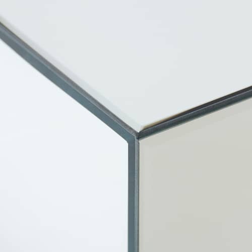 Table basse Mirror Block verre blanc / 80 x 120 x H 22 cm - HK LIVING - Blanc -  Verre miroir, MDF
