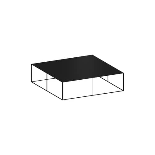 Table basse Slim Irony métal noir / 124 x 124 x H 34 cm - Zeus - Noir cuivré - Acier peint