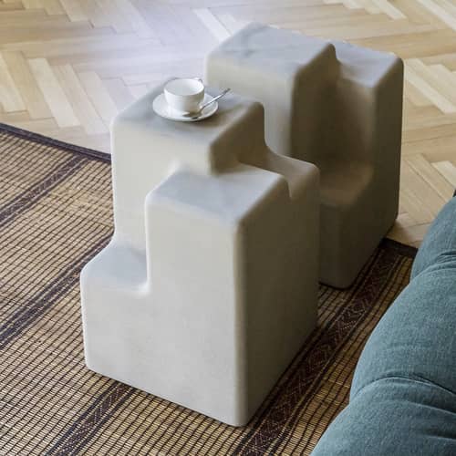 Table d\'appoint Matrix / 33 x 33 x H 47 cm - Béton - Mogg - Smoke - Béton