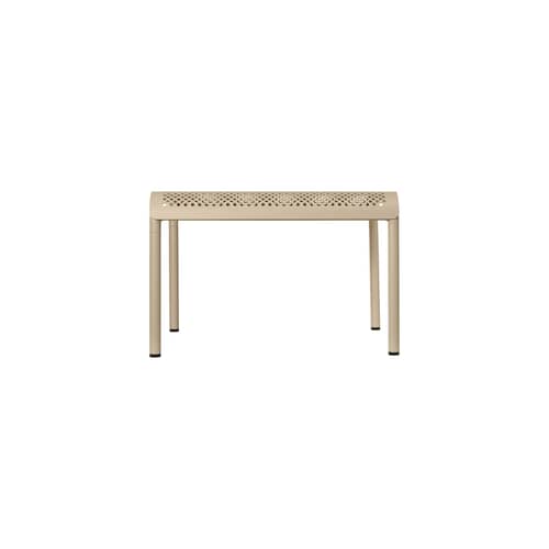 Tavolino Dapple metallo beige / 57 x 57 x H 38,5 cm - Ferm Living - Beige cashmere - Acciaio zincato verniciato a polvere