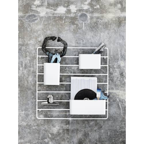 Scomparto / Set da 3 - Per mensole String - String Furniture - Nero - Plastica ABS