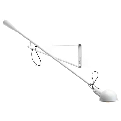 Wandleuchte mit Stromkabel 265 SMALL metall weiß / L 150 cm - Modell aus dem Jahr 1973 - Flos - Weiß - Gusseisen, Stahl