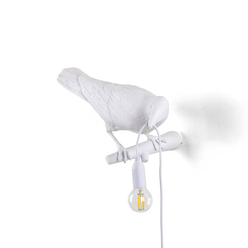 Applique d\'extérieur avec prise Bird OUTDOOR - Looking Right  - Seletti - Lampe / Blanc - Résine