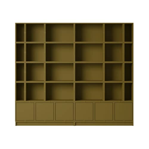 Bibliothèque Stacked / Configuration 1 - L 262 x H 228 cm - Muuto - Vert kaki - Acier laqué, MDF peint