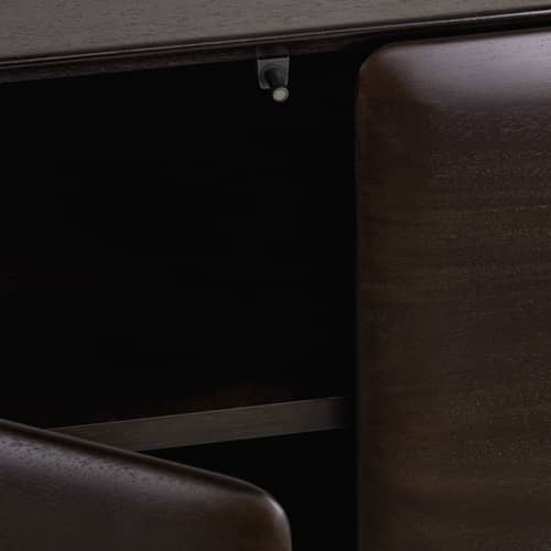Buffet suspendu PI Light bois marron / L 225 x P 43 x H 47 cm - Ethnicraft - Acajou brun foncé - Acajou massif