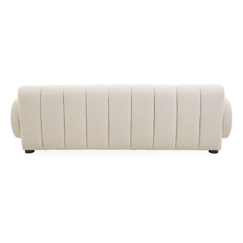 Canapé droit Brigitte tissu blanc beige / 3 places - L 223 cm / Laine bouclée - Jonathan Adler - Ivoire (Laine bouclée) - Bois, Laine bouclée, Mousse