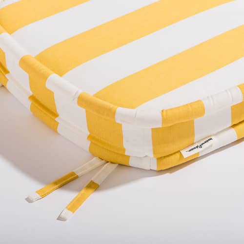 Chaise empilable Al Fresco métal / Coussin inclus - BUSINESS & PLEASURE - Coussin Crew Mimosa (rayé jaune) - Acier, Mousse, Tissu outdoor Pleasuretex®