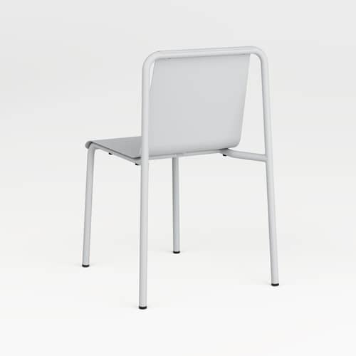 Chaise empilable Panorama métal gris / Seconde vie - TIPTOE - Gris Craie - Acier thermolaqué