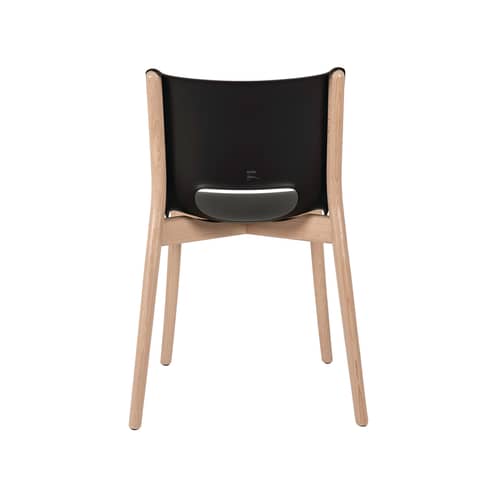 Chaise Poêle Collection métal noir / By Philippe Starck - Alessi - Noir / Hêtre naturel - Acier coloré à la résine époxy, Hêtre