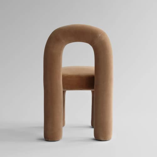 Chaise rembourrée Daiku / Velours - 101 COPENHAGEN - Désert - Bois, Mousse, Velours