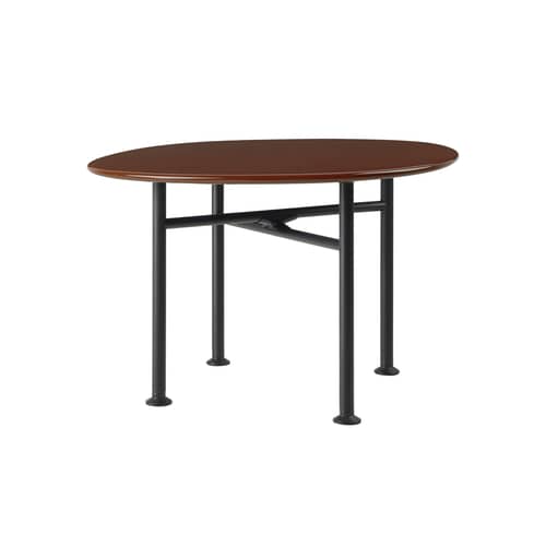 Couchtisch Carmel Small keramik rot Keramik rot / Ø 60 x H 40 cm - Gubi - Felsenrot - emaillierter Sandstein, Stahl