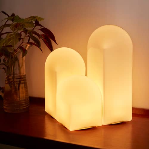 Lampe de table Parade LED verre blanc / H 32 cm - Hay - Blanc - Verre