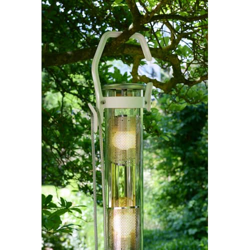 Balke Outdoor lamp metal glass white / L 65 cm - SAMMODE STUDIO - White / Brass - Anodized aluminium, Borosilicated glass, Lacquered stainless steel