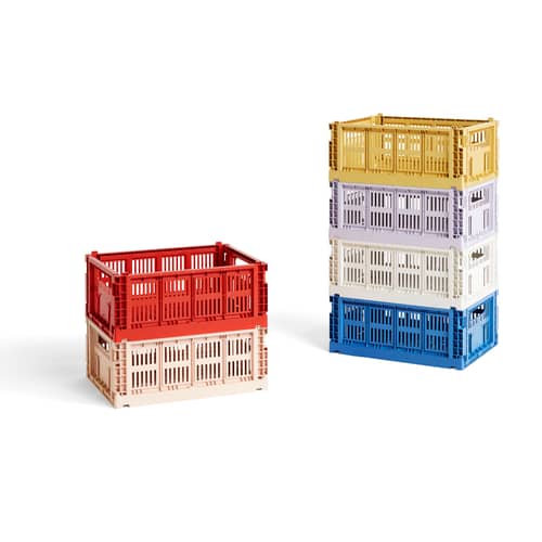 Panier Colour Crate plastique rouge Medium / 26,5 x 34,5 cm - Recyclé - Hay - Rouge - Polypropylène recyclé