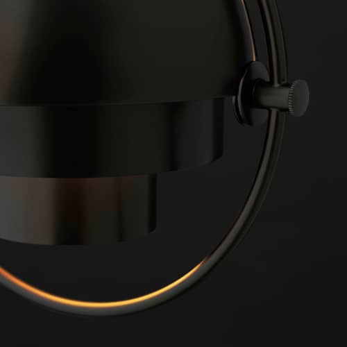 Multi-Lite Small Pendant metal black / Ø 25 cm - Modular & orientable / 1972 reissue - Gubi - Black brass / Black brass circle - Metal