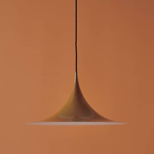Semi Pendant metal orange / Ø 30 cm - 1968 relaunch - Gubi - Pumpkin - Enamelled metal
