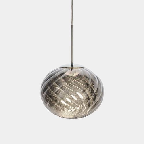 Pendelleuchte Whirl Medium plastikmaterial silber / LED - Ø 30 cm - Tom Dixon - Silber - Halbmetallisierter Polycarbonat