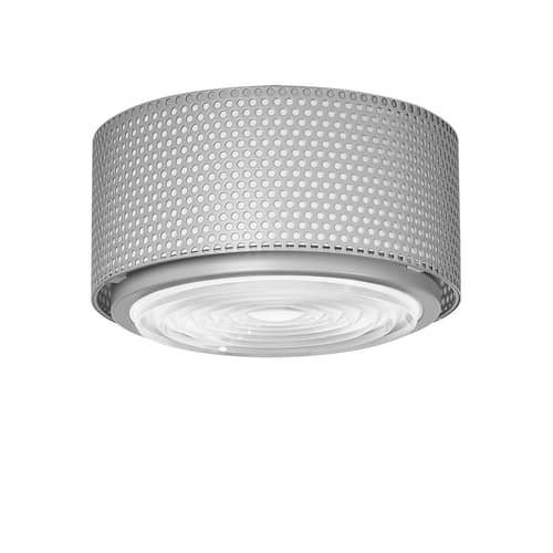 Plafonnier G13 Medium métal gris / Réédition 1952, Pierre Guariche - SAMMODE STUDIO - Gris - Métal, Verre
